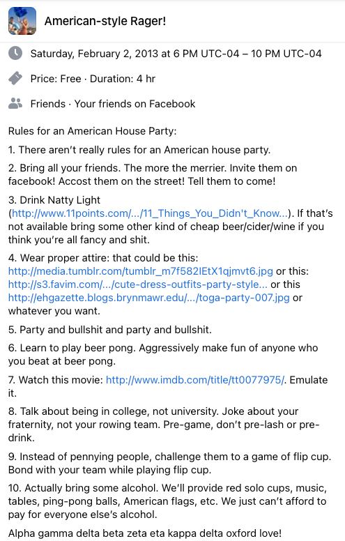Facebook event