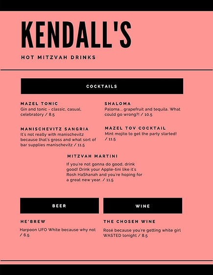 Drink Menu
