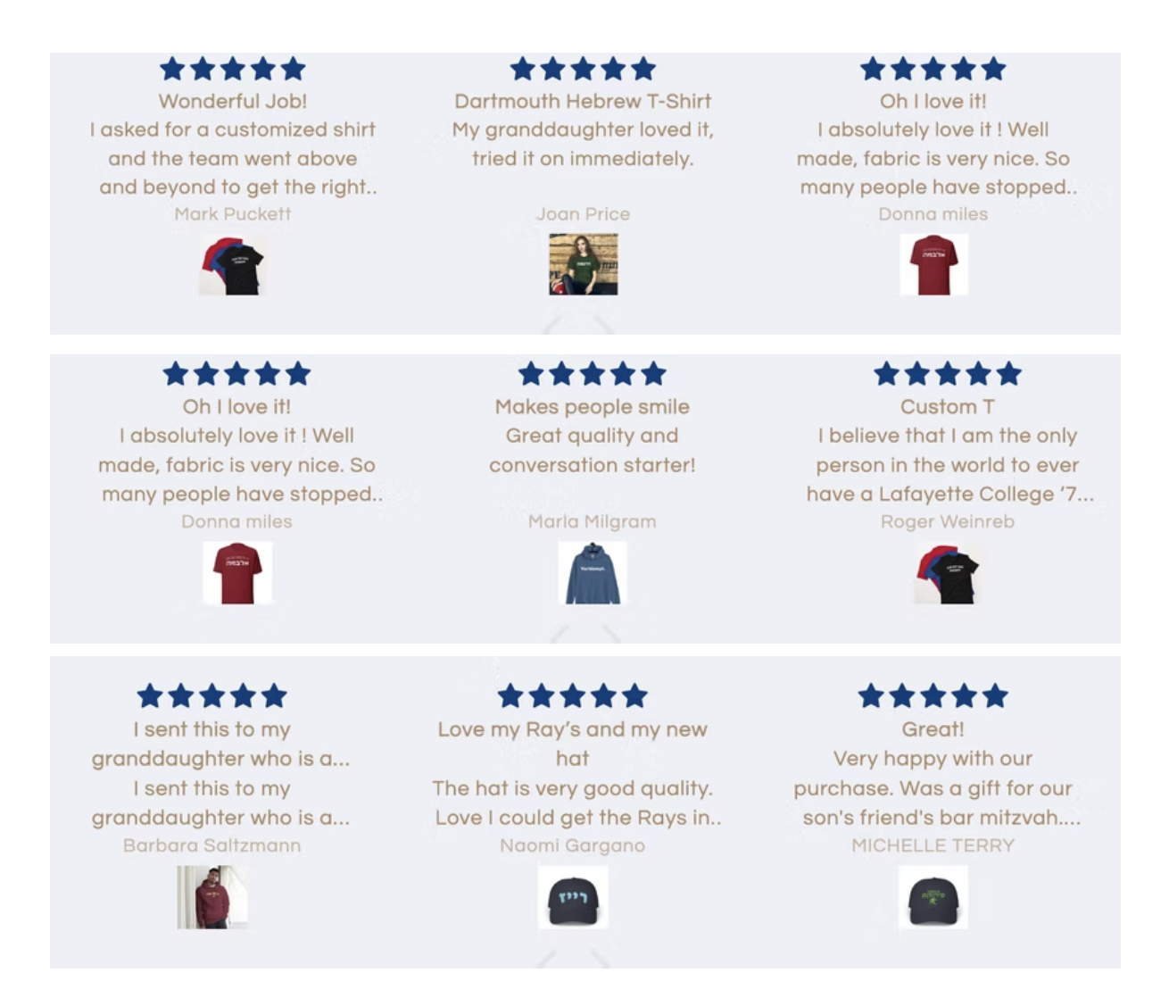 Customer reviews
